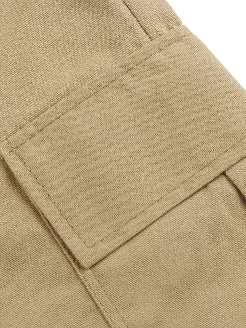 Siyaje | Short cargo décontracté à taille non élastique avec cordon