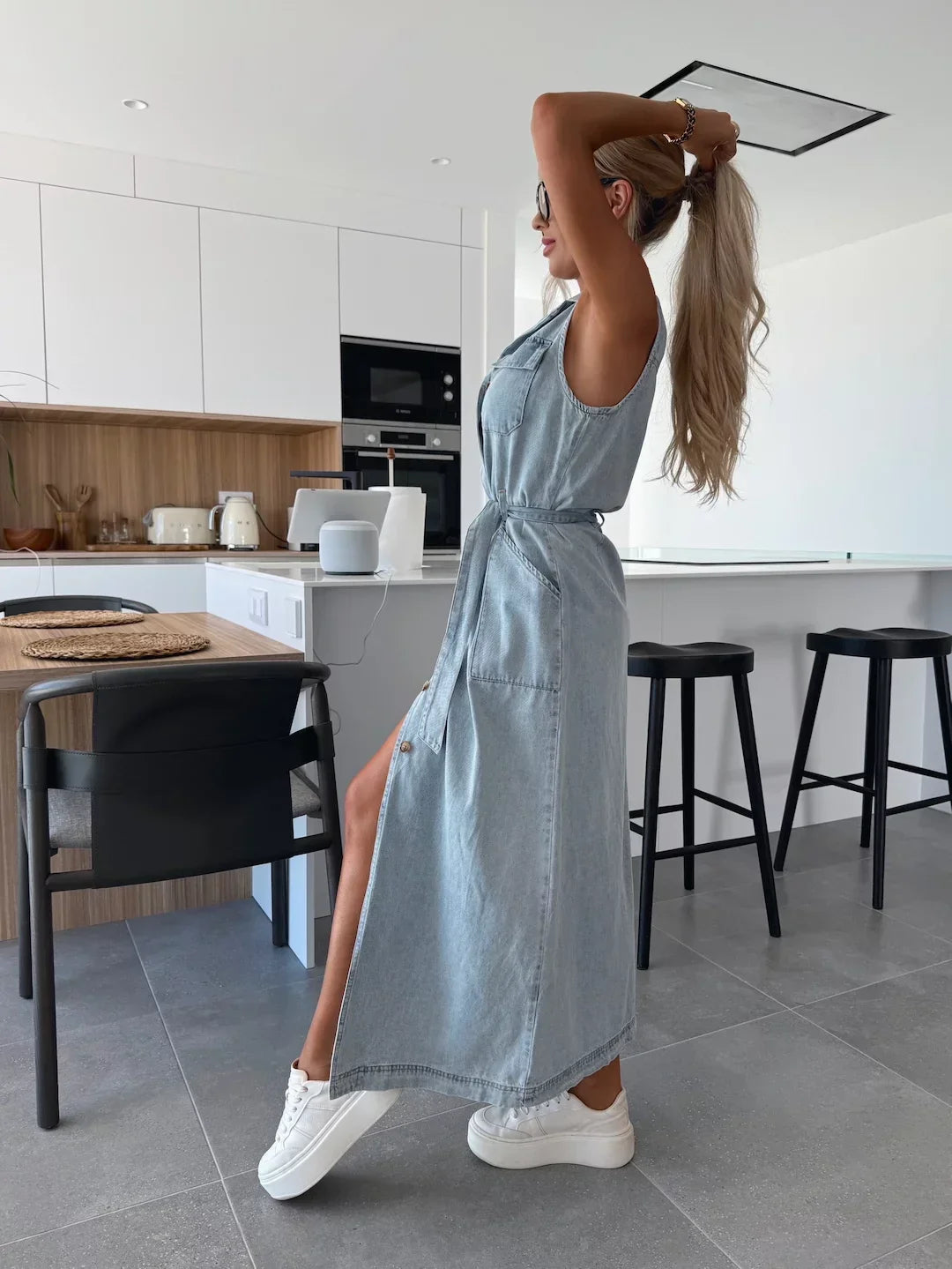 Siyaje | Robe longue en jean