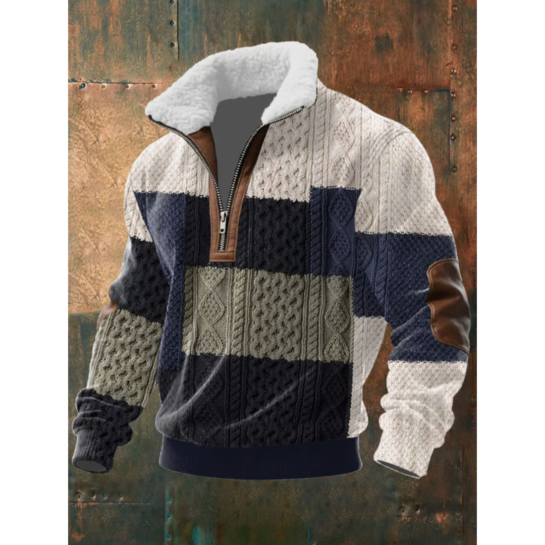 Siyaje | Pull en polaire avec zip et col montant