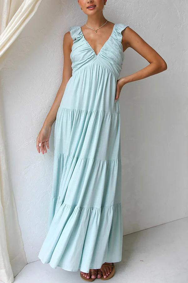 Janna - Robe longue élégante à col en V