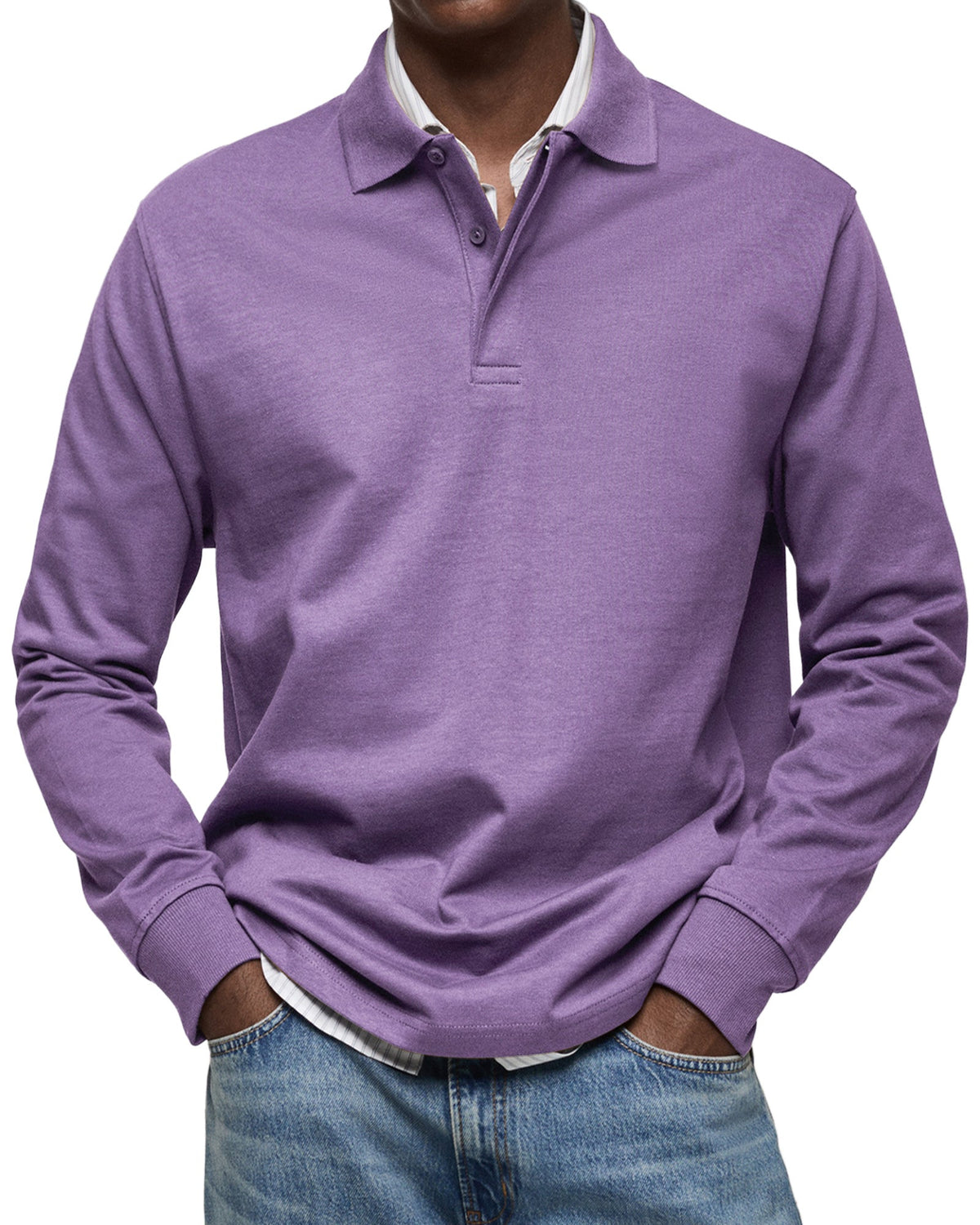 Siyaje | Chemise Poloshirt Casual à Manches Longues