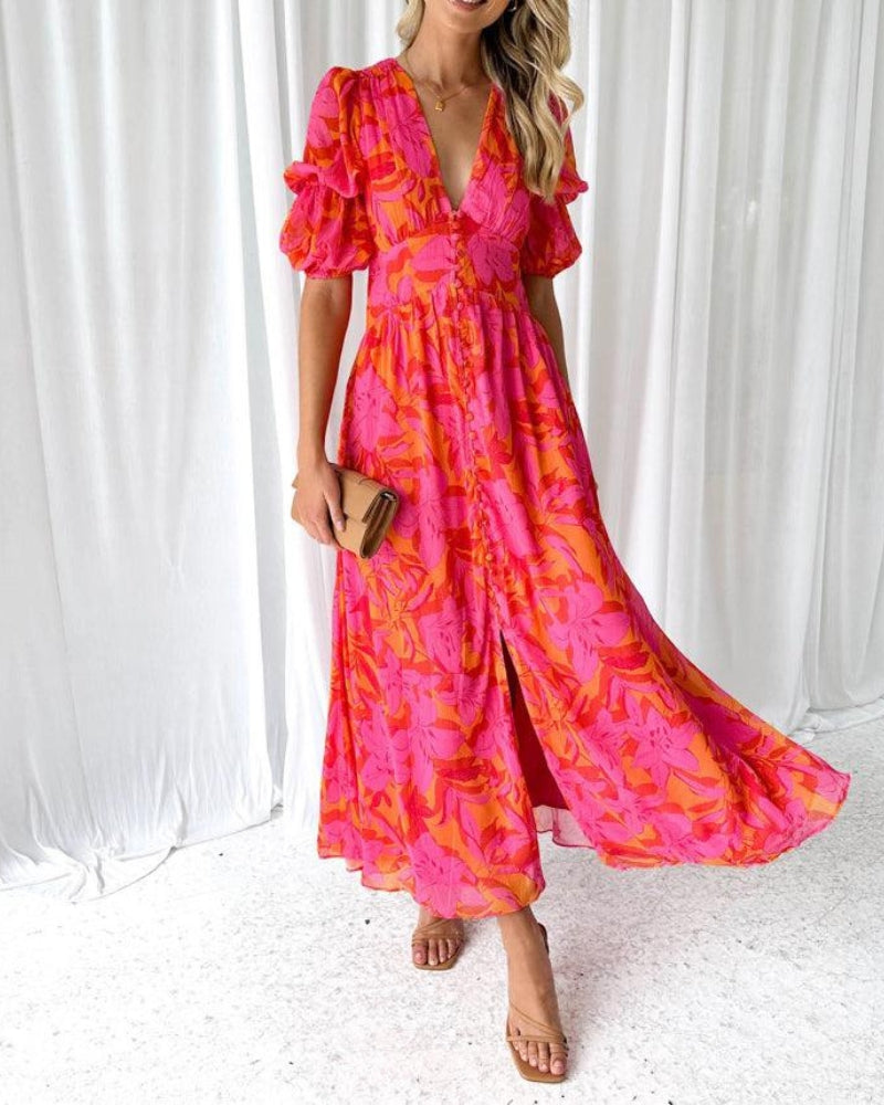 Siyaje | ROBE MAXI ROUGE ROSE
