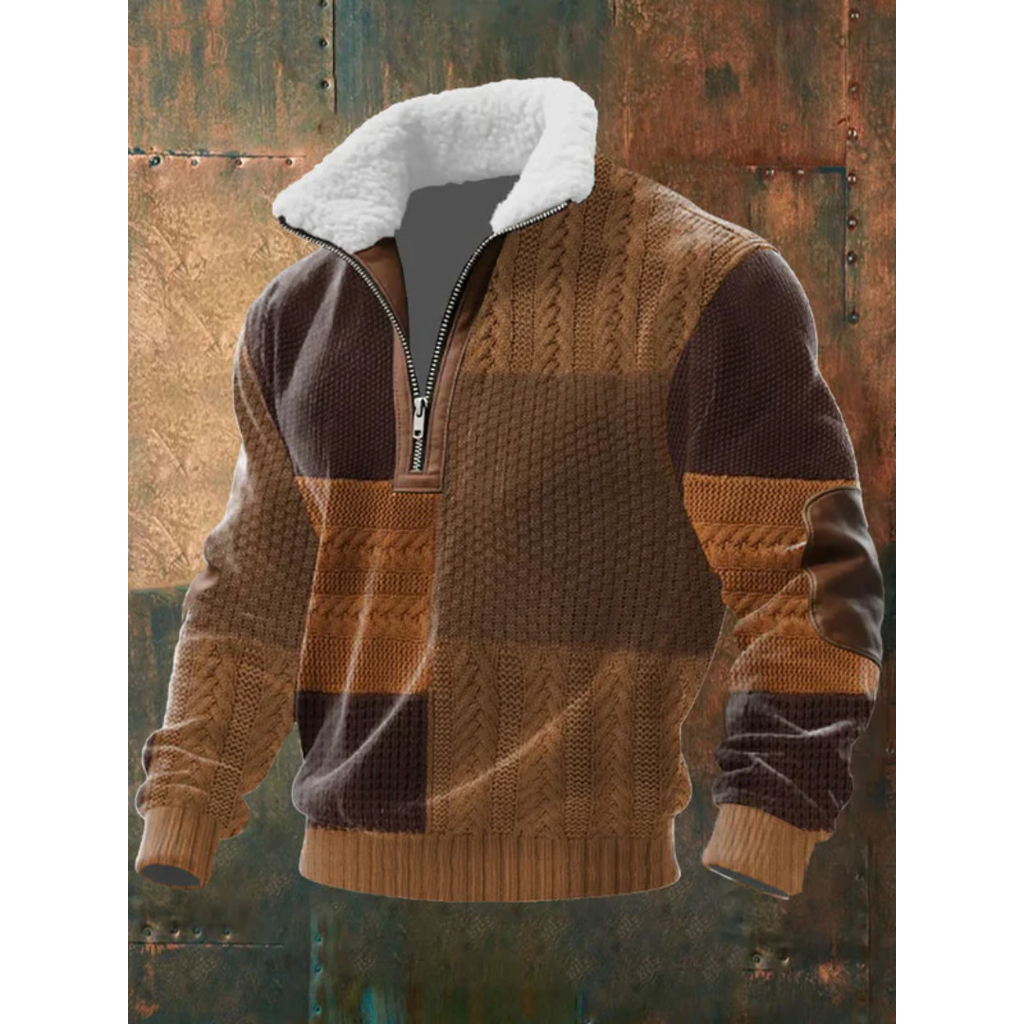 Siyaje | Pull en polaire avec zip et col montant
