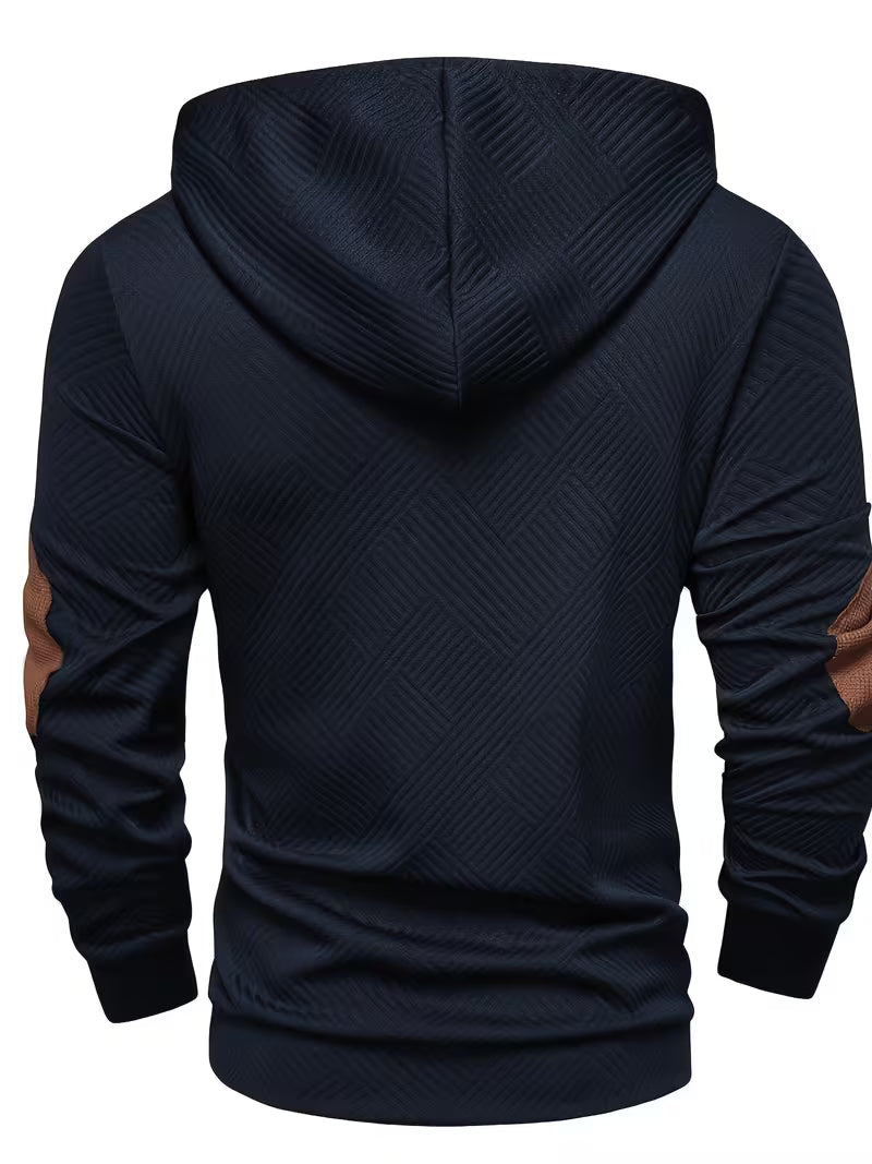 Siyaje | Sweat à capuche texturé avec empiècements contrastés aux coudes