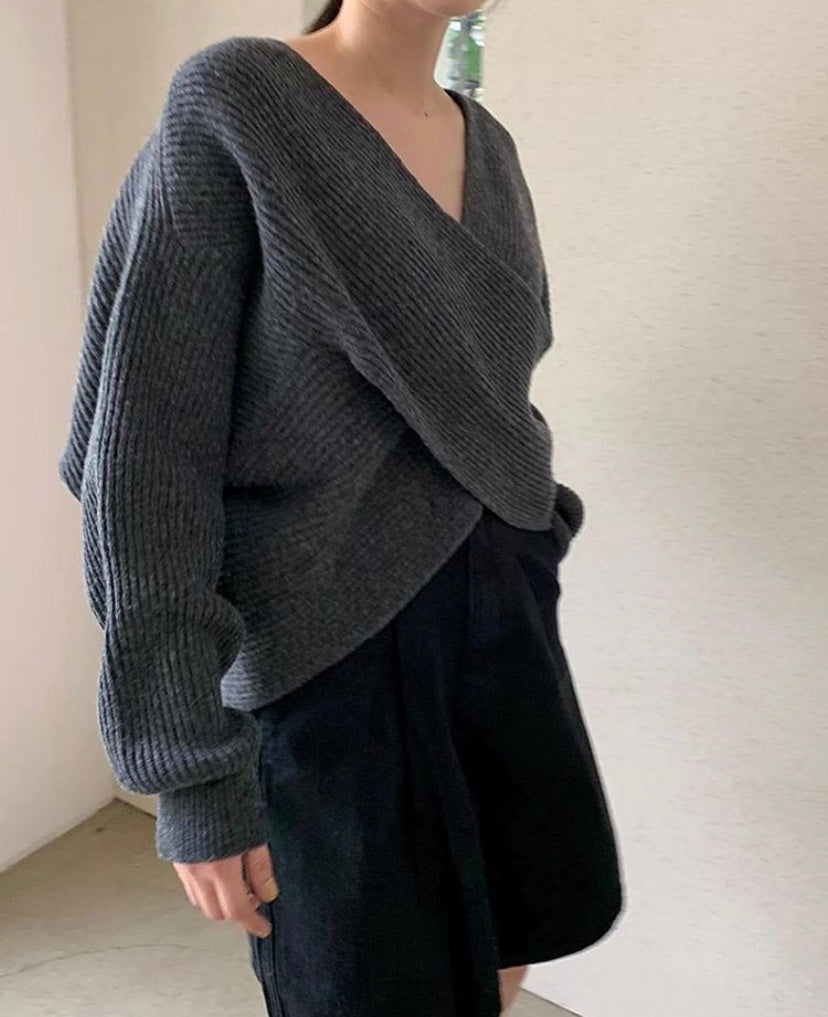 Siyaje | Pull en tricot croisé chic