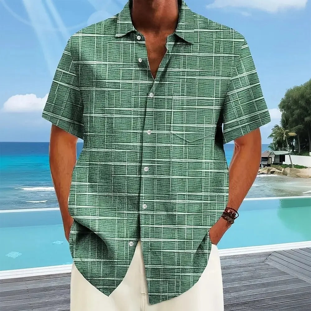 Siyaje | Chemise élégante à motif rayé et à carreaux