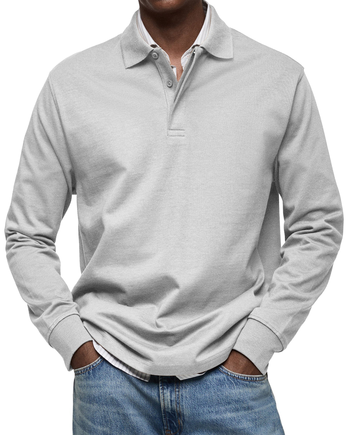 Siyaje | Chemise Poloshirt Casual à Manches Longues