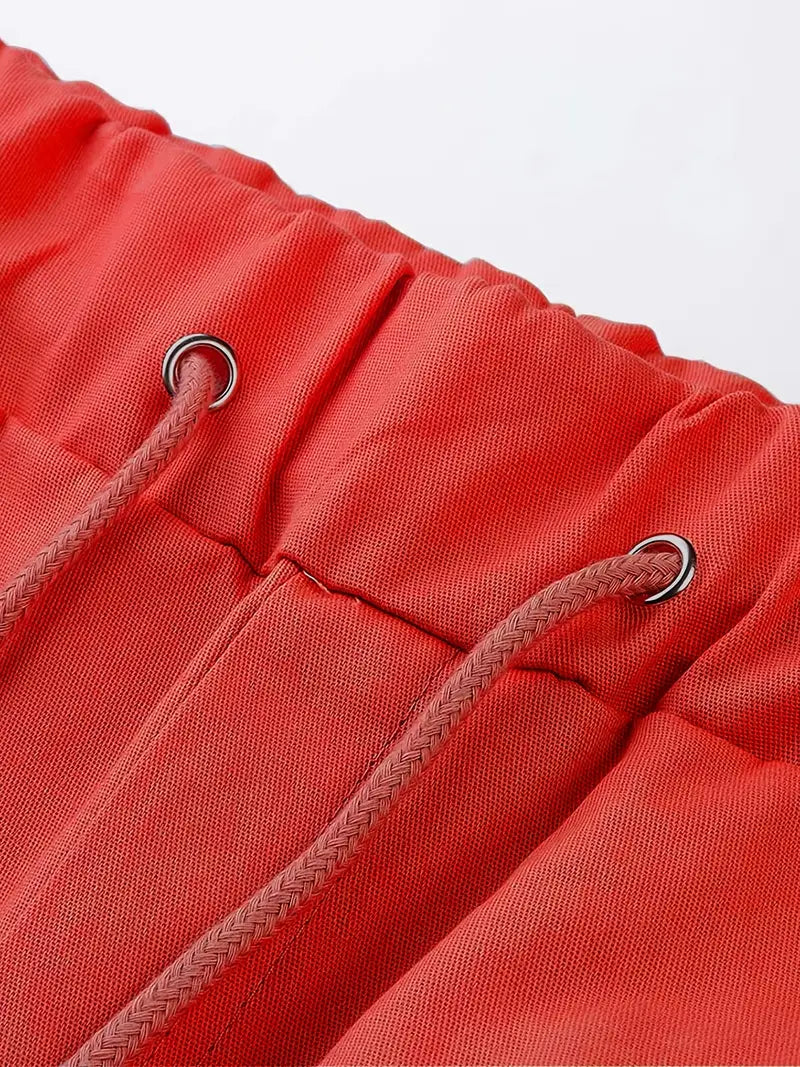 Siyaje | Short cargo décontracté à taille non élastique avec cordon