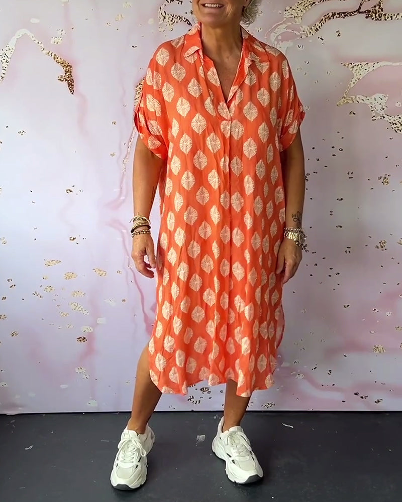Liora | Robe d'Été Ample avec Col Revers et Manches Courtes