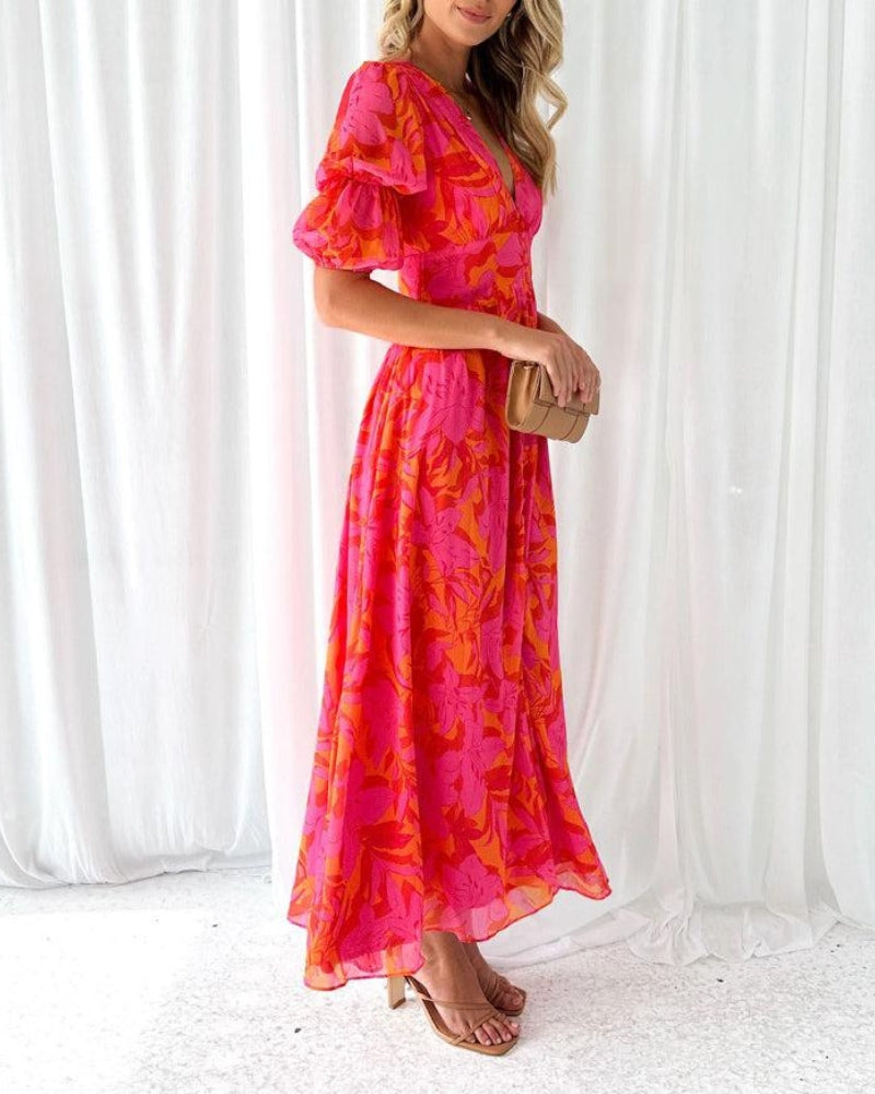 Siyaje | ROBE MAXI ROUGE ROSE