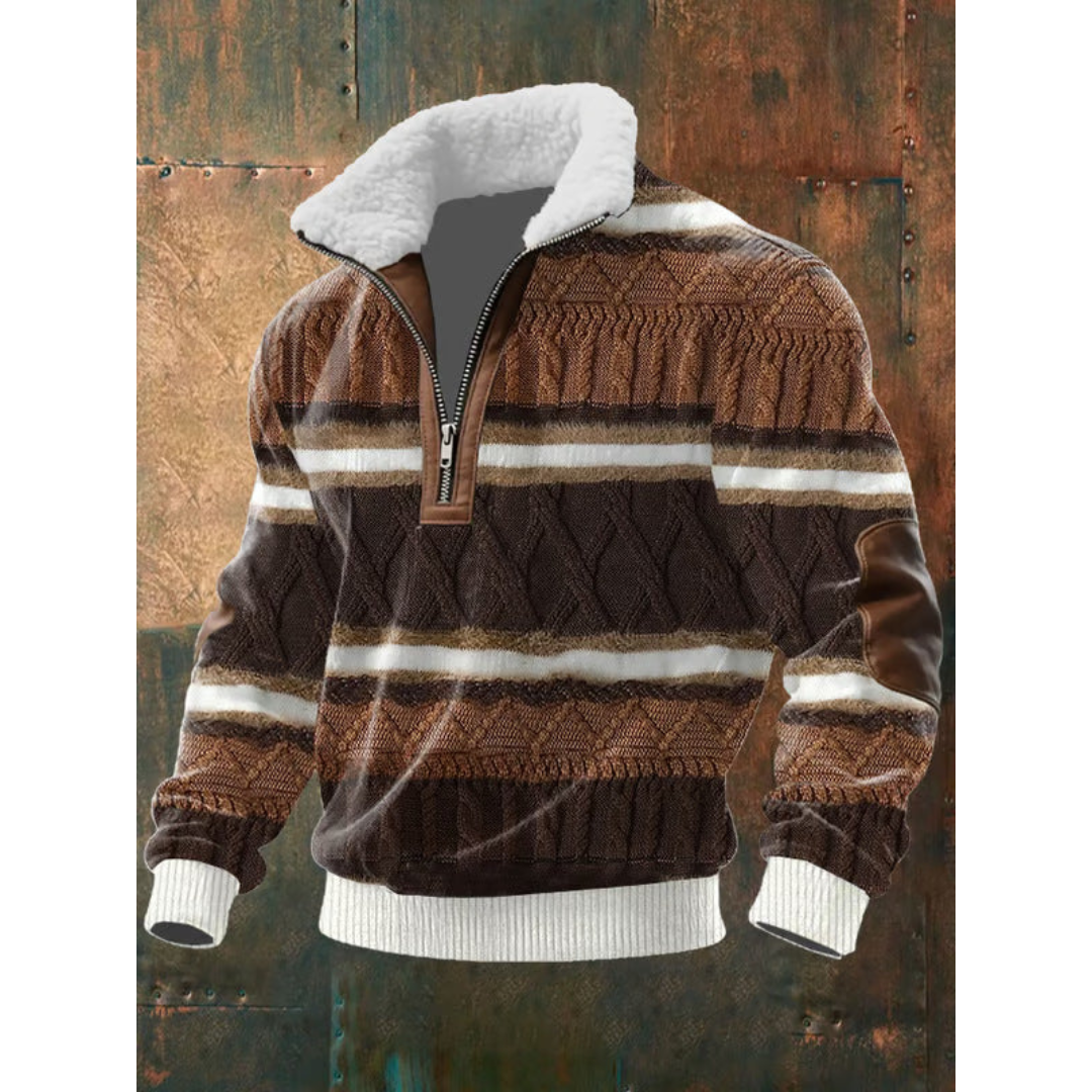 Siyaje | Pull en polaire avec zip et col montant
