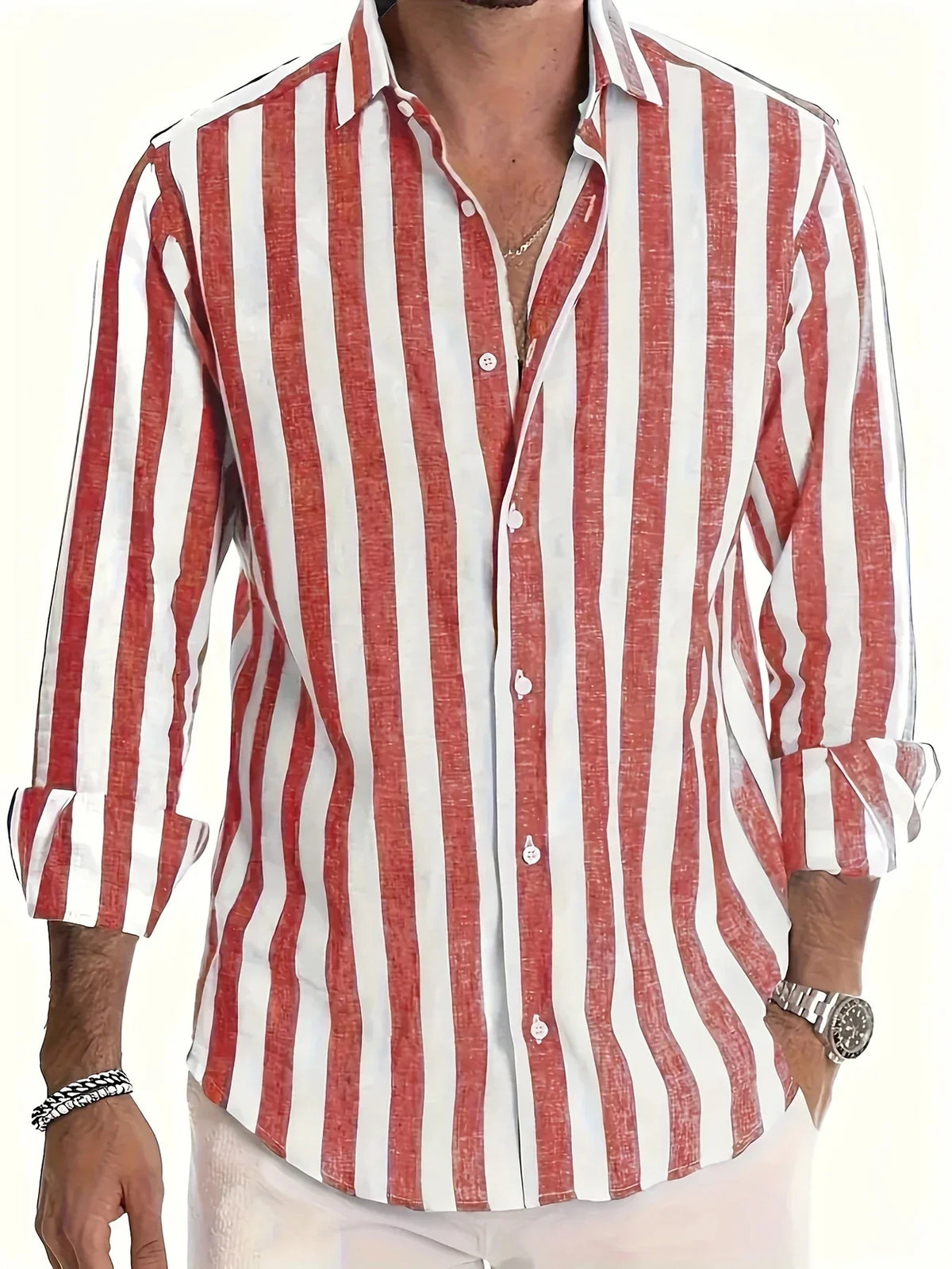 Siyaje | Chemise rayée élégante à manches longues