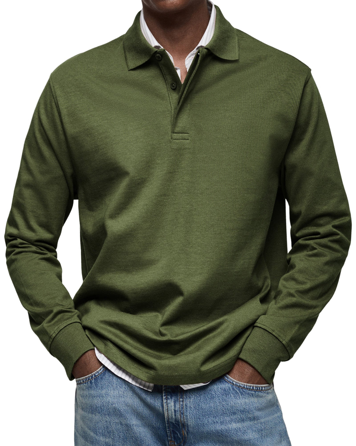 Siyaje | Chemise Poloshirt Casual à Manches Longues
