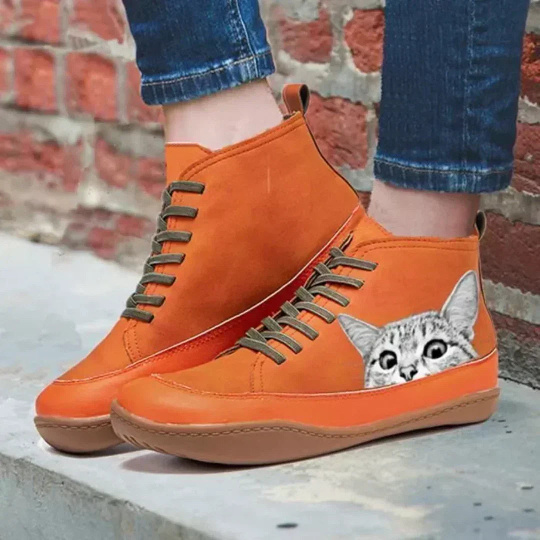 Siyaje | Bottines en cuir pour les amoureux des chats