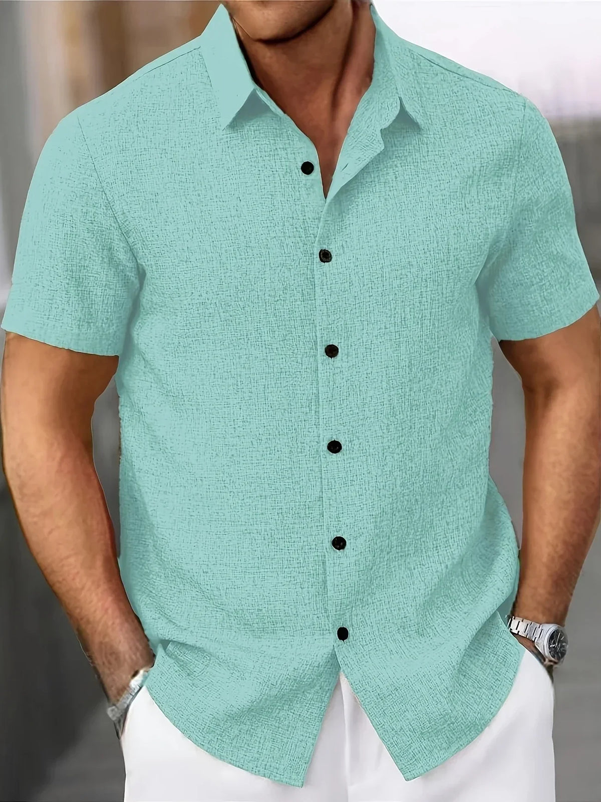 Siyaje | Chemise légère à manches courtes en mélange de lin