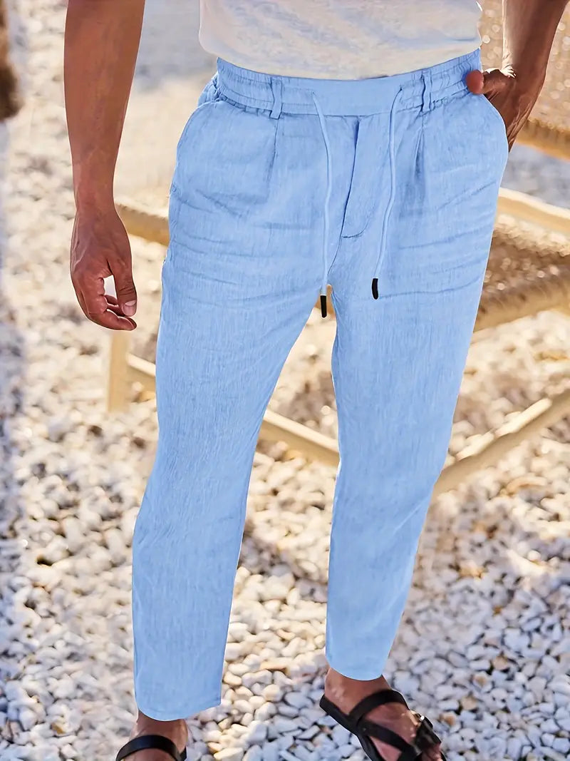 Siyaje | Pantalon ample en lin avec cordon de serrage