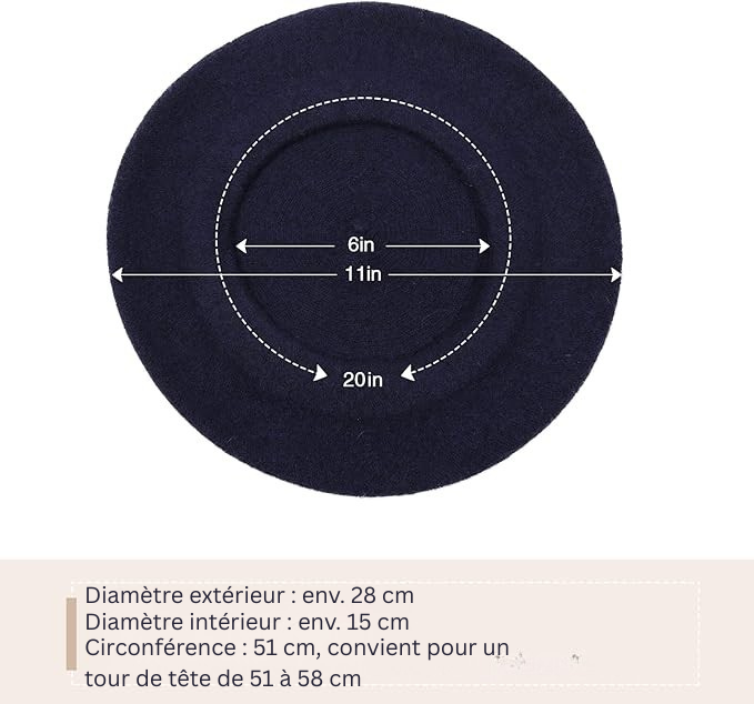 Béret en Laine Français Classique – Evelyne
