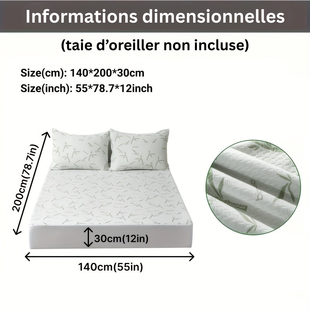 BambooCool Protège-Matelas – Respirant et Rafraîchissant pour un Confort de Sommeil Amélioré