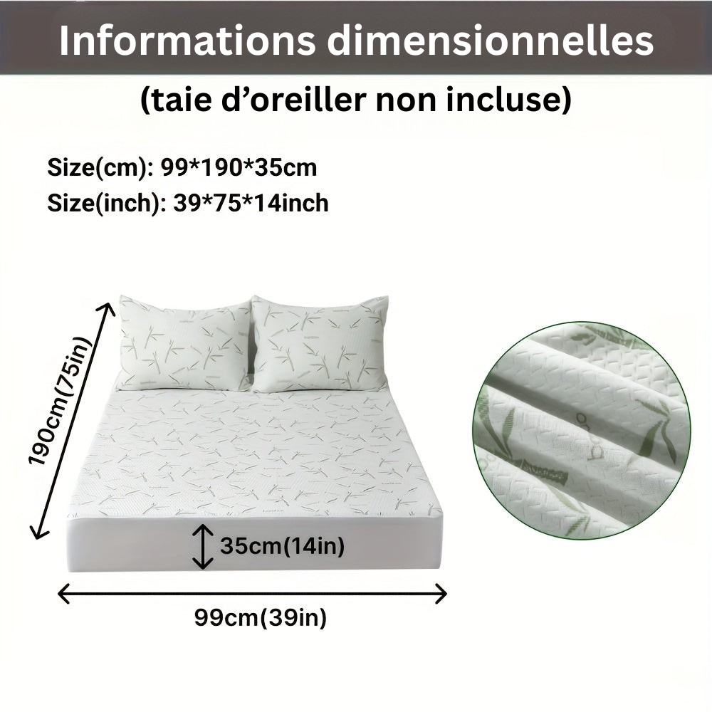 BambooCool Protège-Matelas – Respirant et Rafraîchissant pour un Confort de Sommeil Amélioré