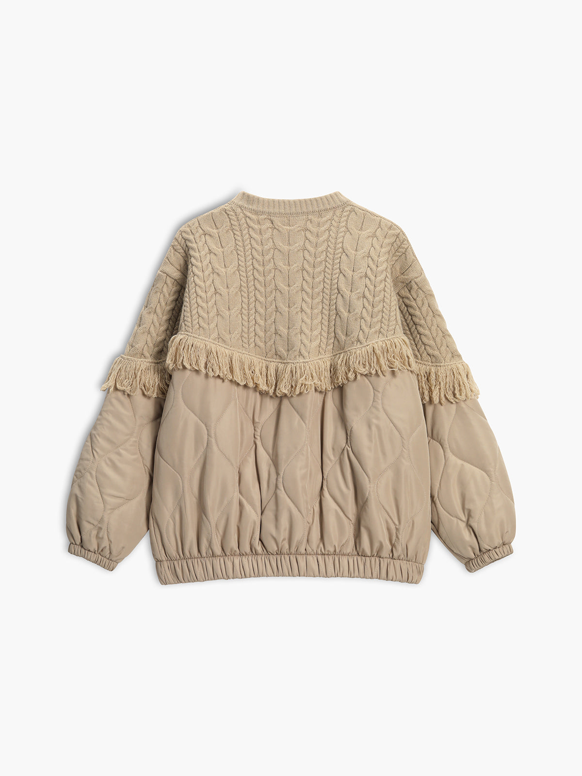 Siyaje | Veste matelassée en tricot torsadé patchwork