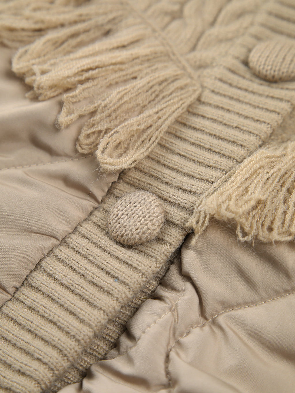 Siyaje | Veste matelassée en tricot torsadé patchwork