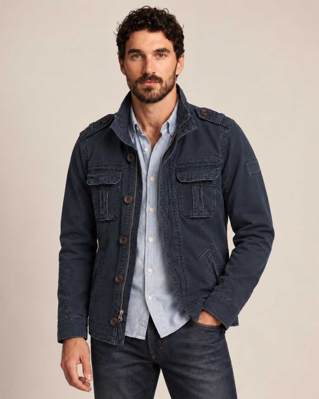 Siyaje | Veste utilitaire à col montant avec multiples poches