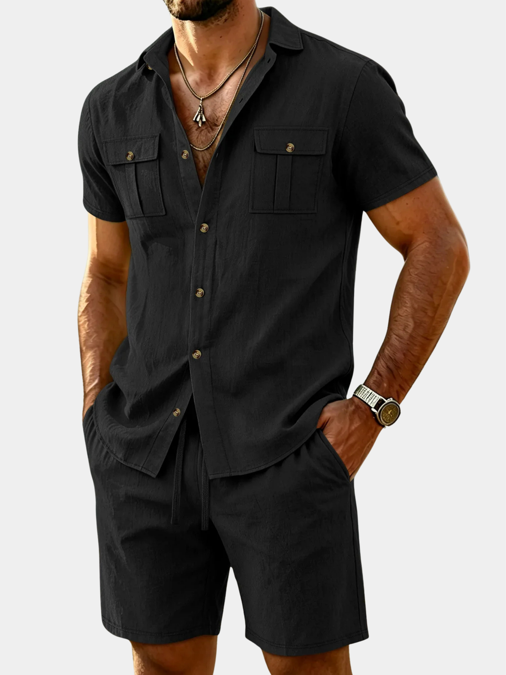 Siyaje | Ensemble assorti en lin pour homme