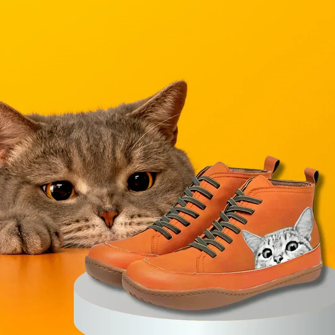 Siyaje | Bottines en cuir pour les amoureux des chats