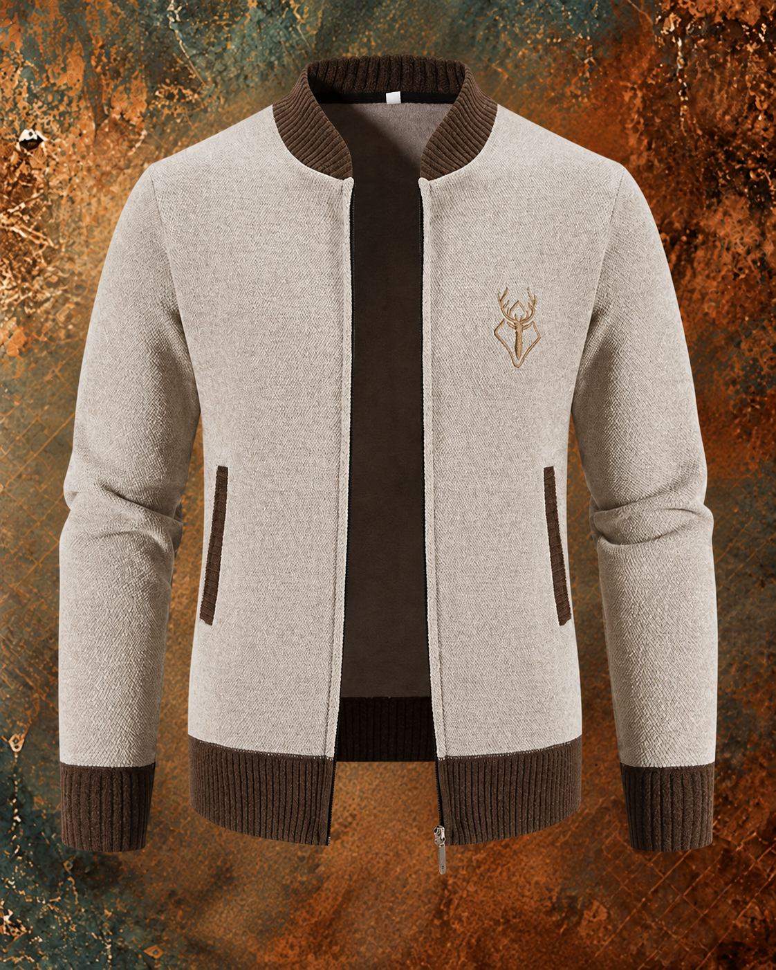 Siyaje | Gilet pour homme en maille avec détail automnal