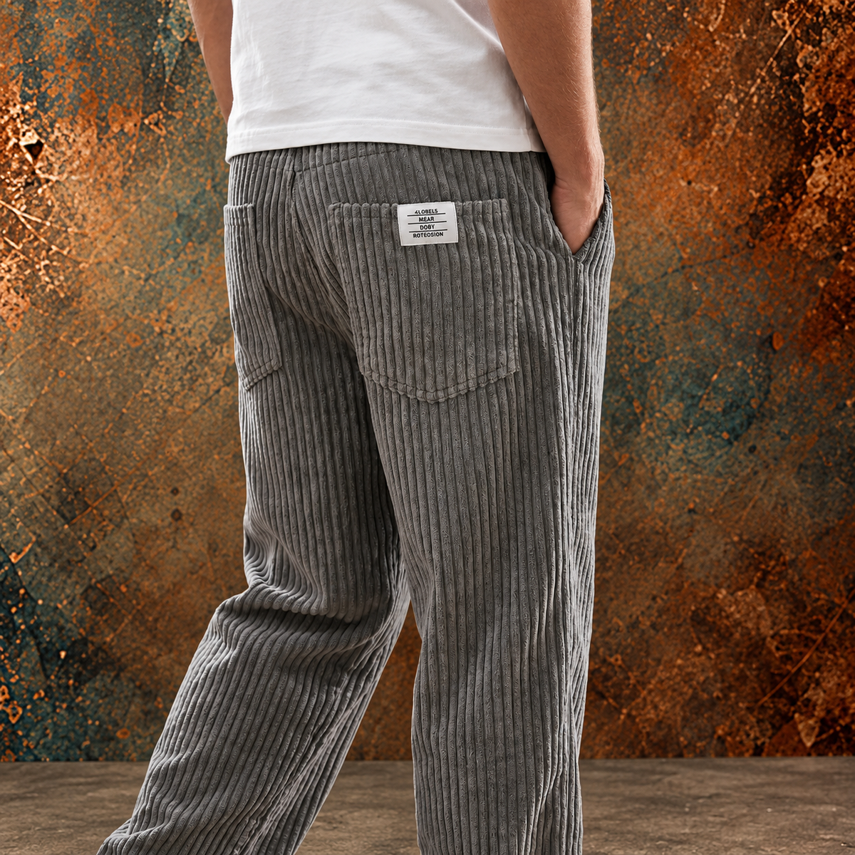 Siyaje | Pantalons pour hommes en velours côtelé avec taille élastique