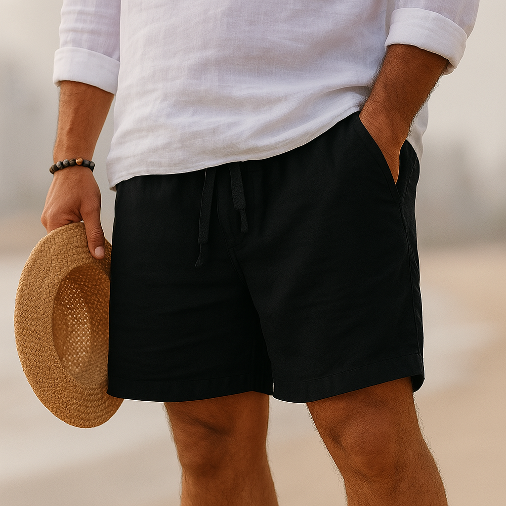 Siyaje | Short élégant en lin à taille élastique