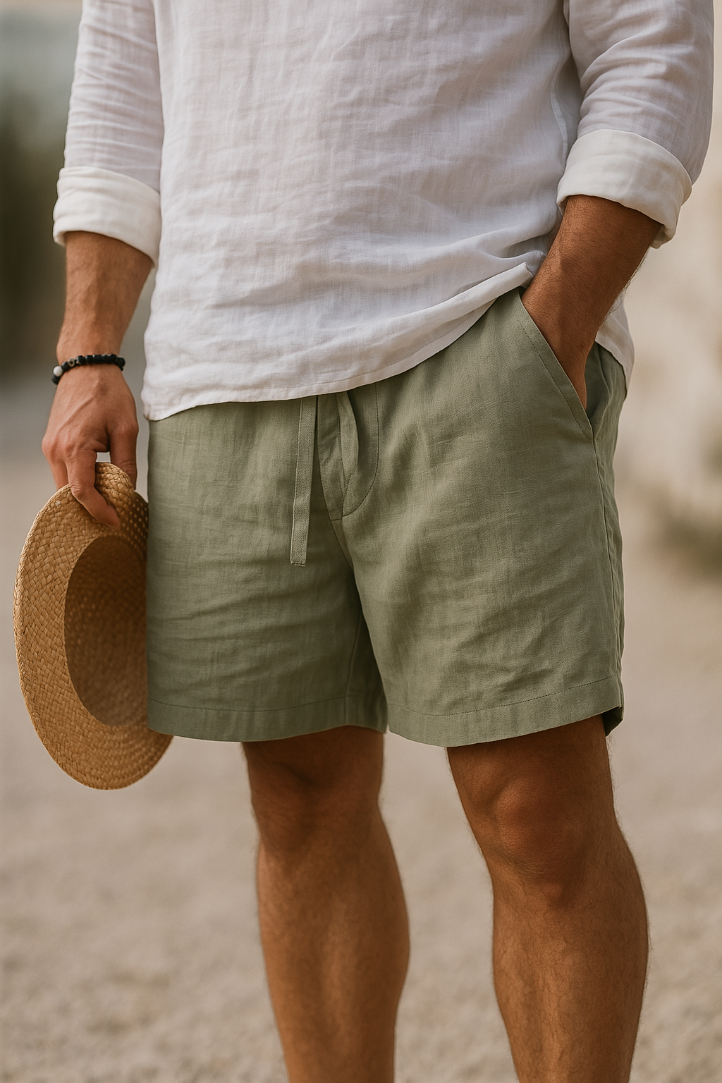Siyaje | Short élégant en lin à taille élastique