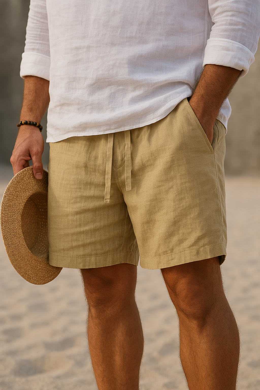 Siyaje | Short élégant en lin à taille élastique