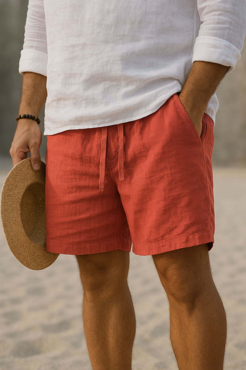 Siyaje | Short élégant en lin à taille élastique