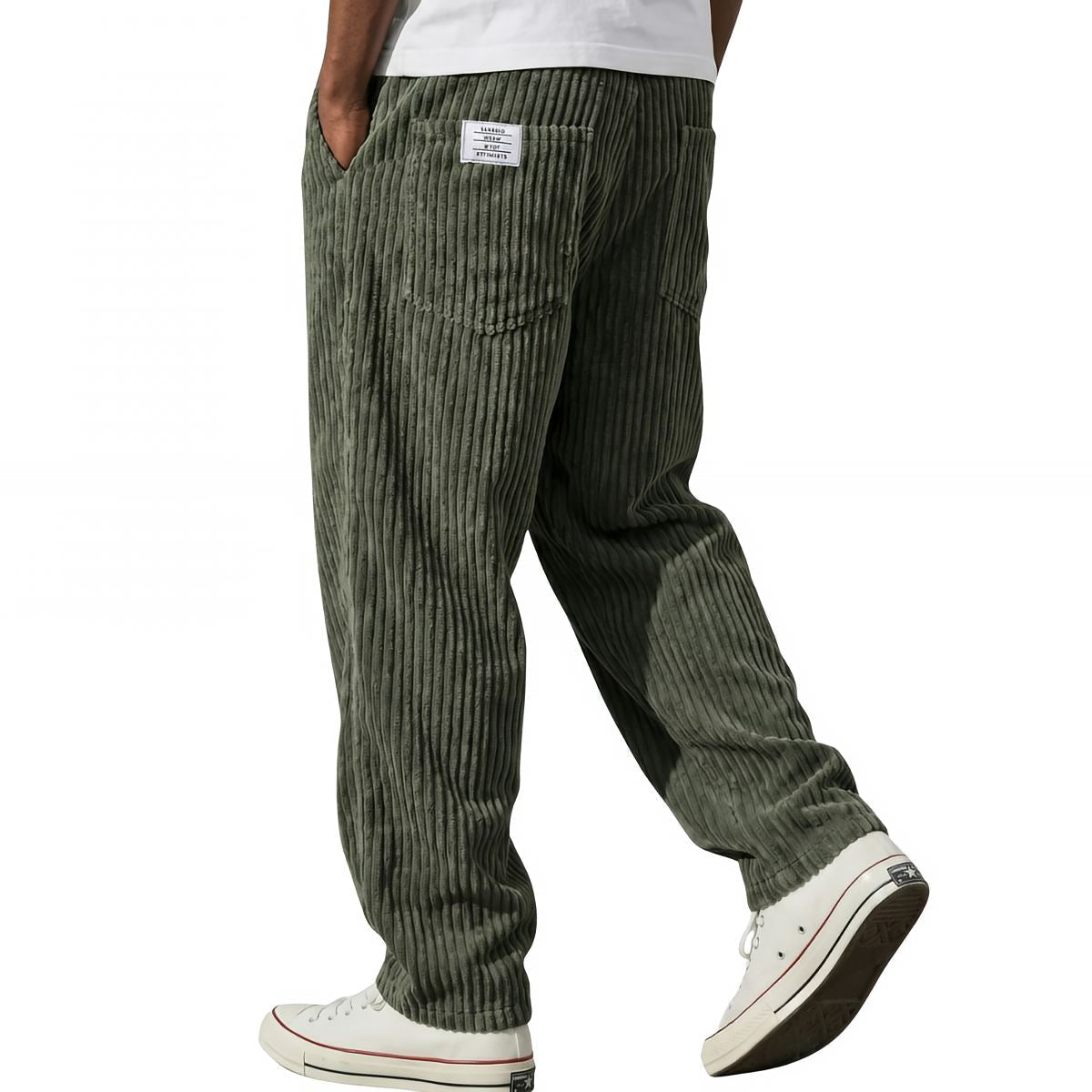 Siyaje | Pantalon large en velours côtelé