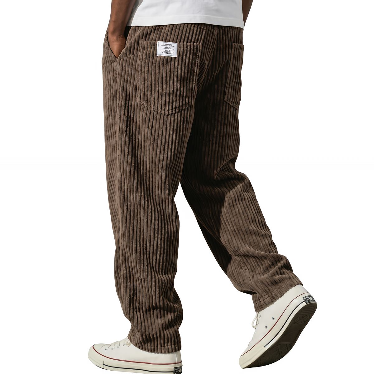 Siyaje | Pantalons pour hommes en velours côtelé avec taille élastique