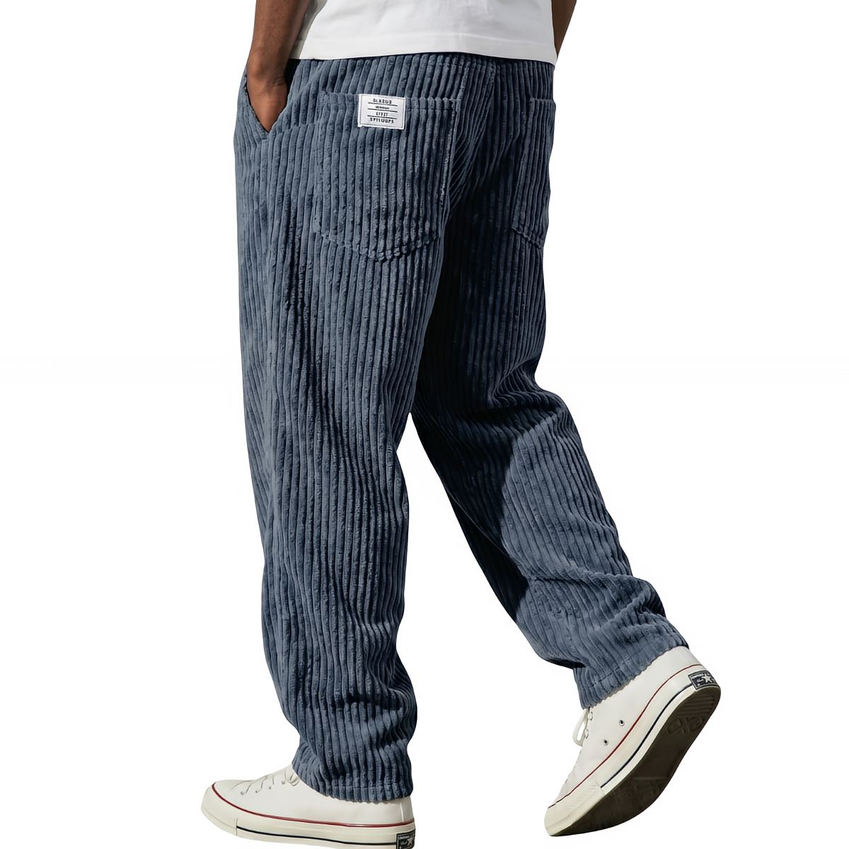 Siyaje | Pantalons pour hommes en velours côtelé avec taille élastique