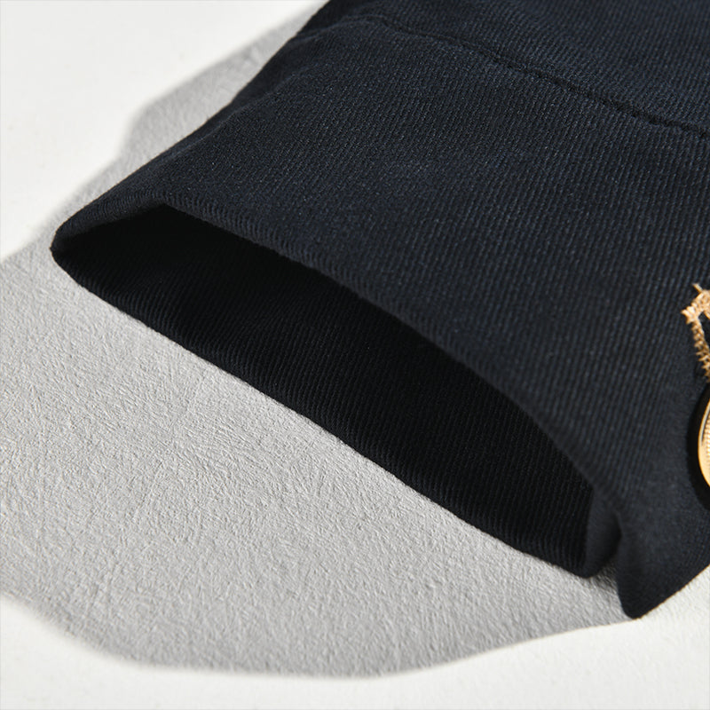 Siyaje | Veste vintage décontractée à col montant et boutons pour homme