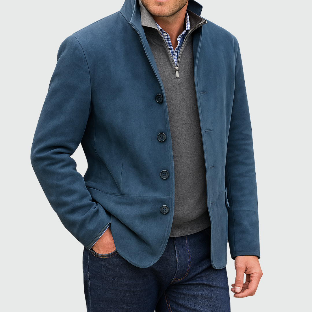 Siyaje | Veste classique en daim avec boutons