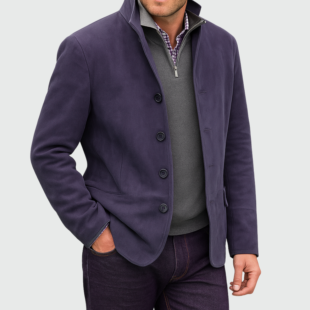 Siyaje | Veste classique en daim avec boutons