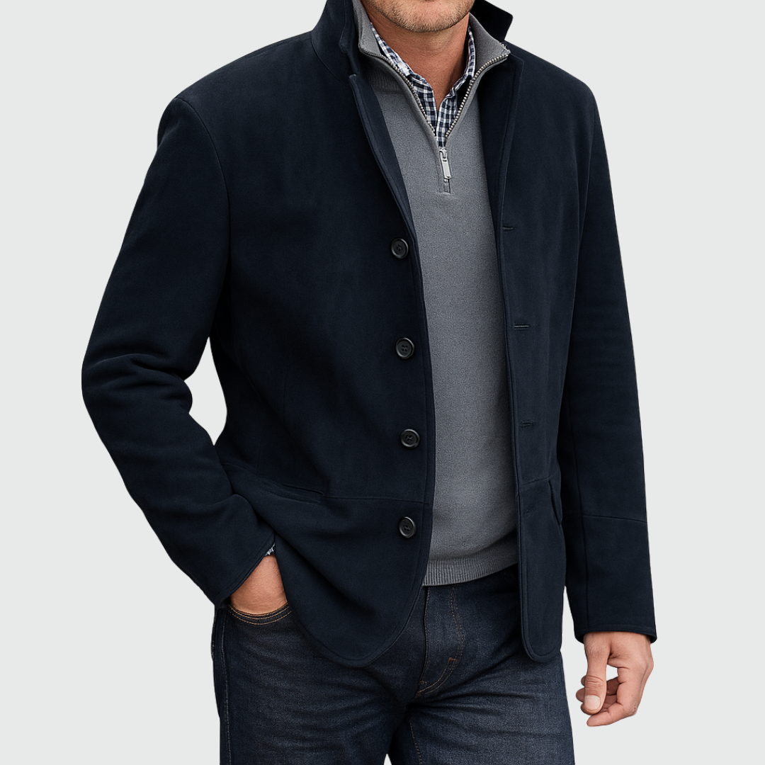 Siyaje | Veste classique en daim avec boutons