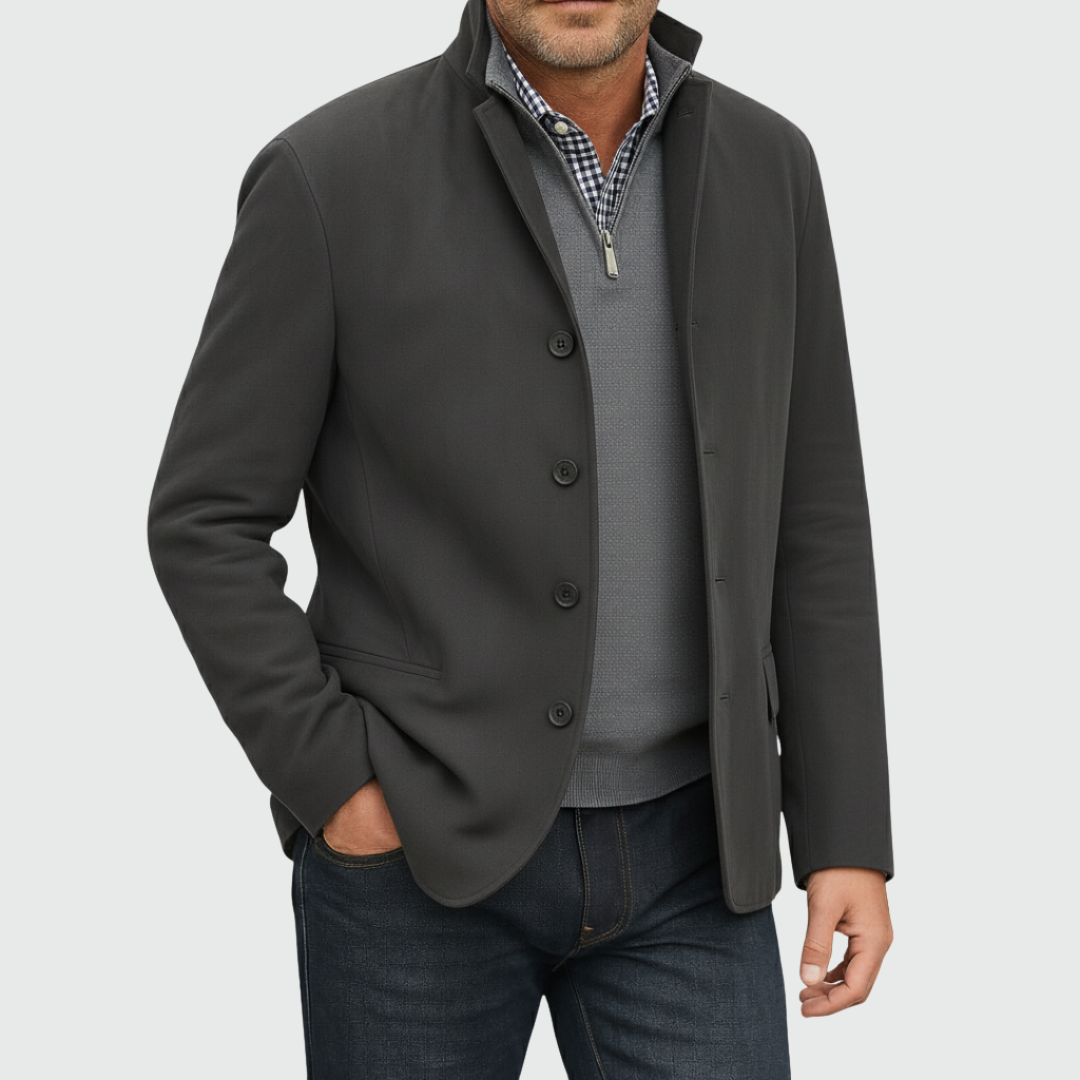 Siyaje | Veste classique en daim avec boutons