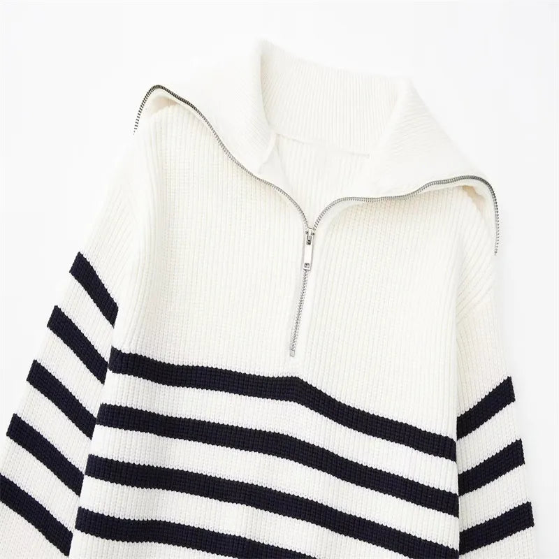 Siyaje | Pull zippé rayé