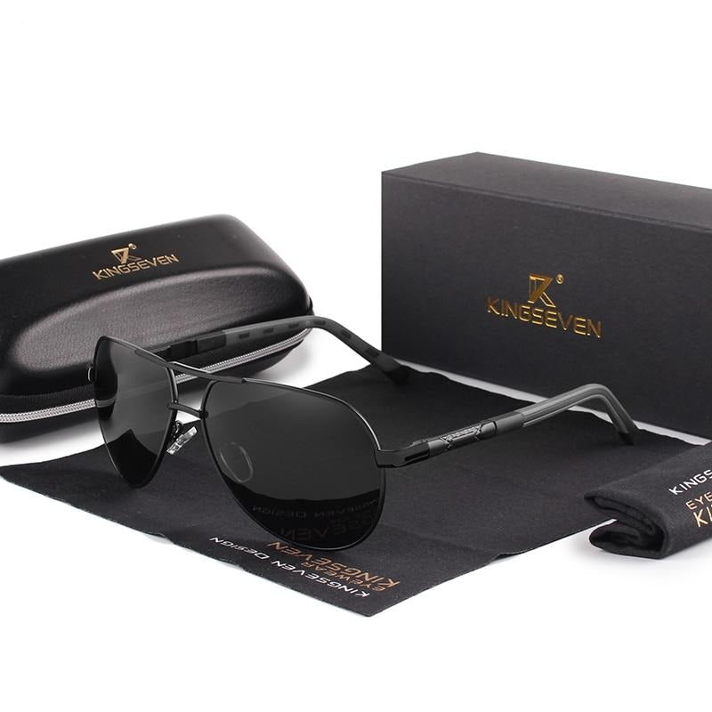 Lunettes de soleil polarisantes vintage en aluminium pour hommes