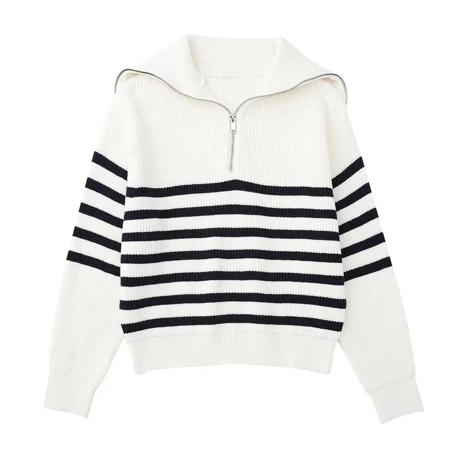 Siyaje | Pull zippé rayé