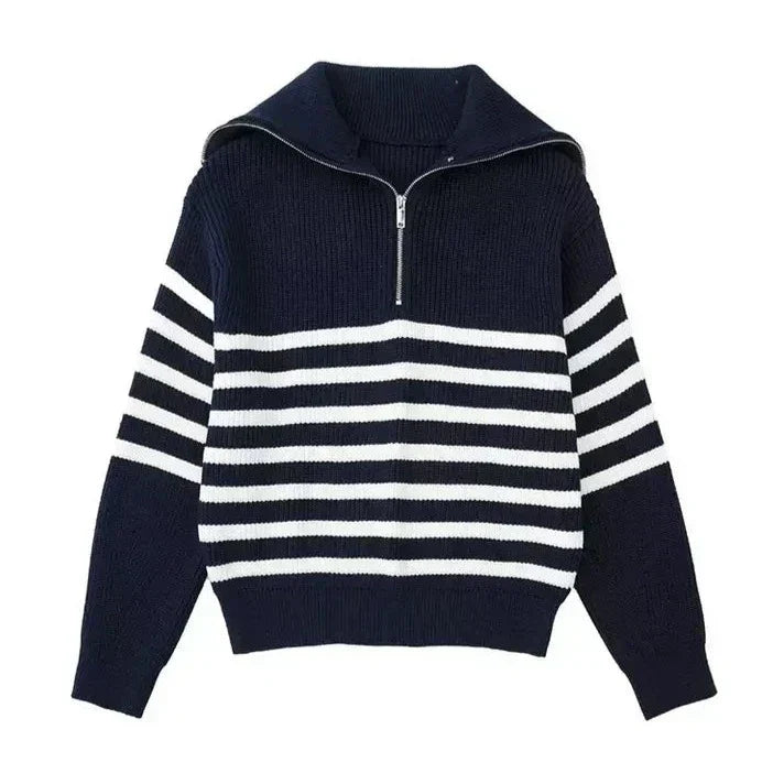 Siyaje | Pull zippé rayé