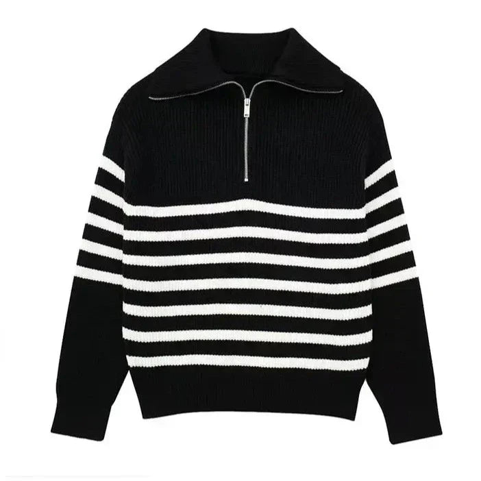 Siyaje | Pull zippé rayé