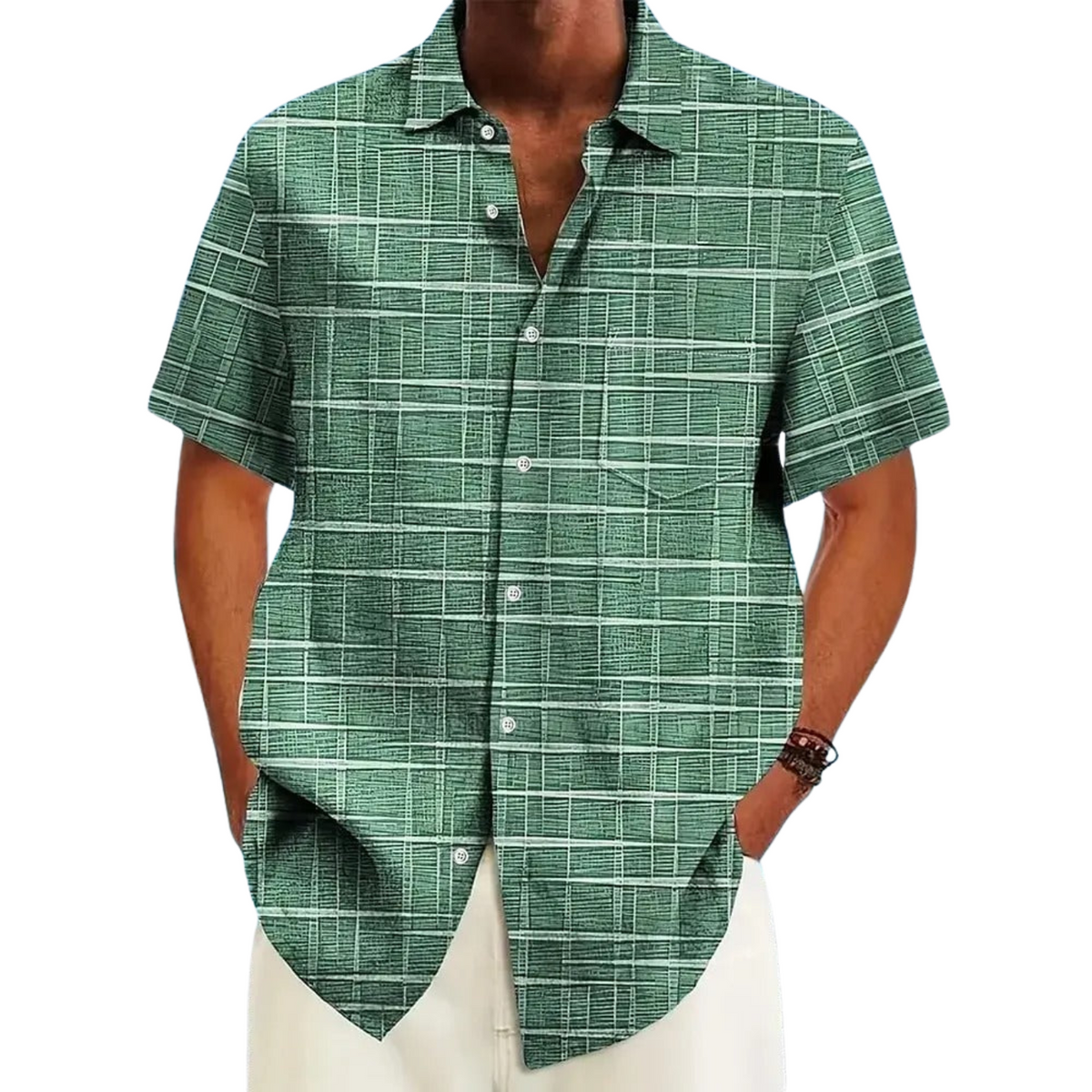Siyaje | Chemise élégante à motif rayé et à carreaux