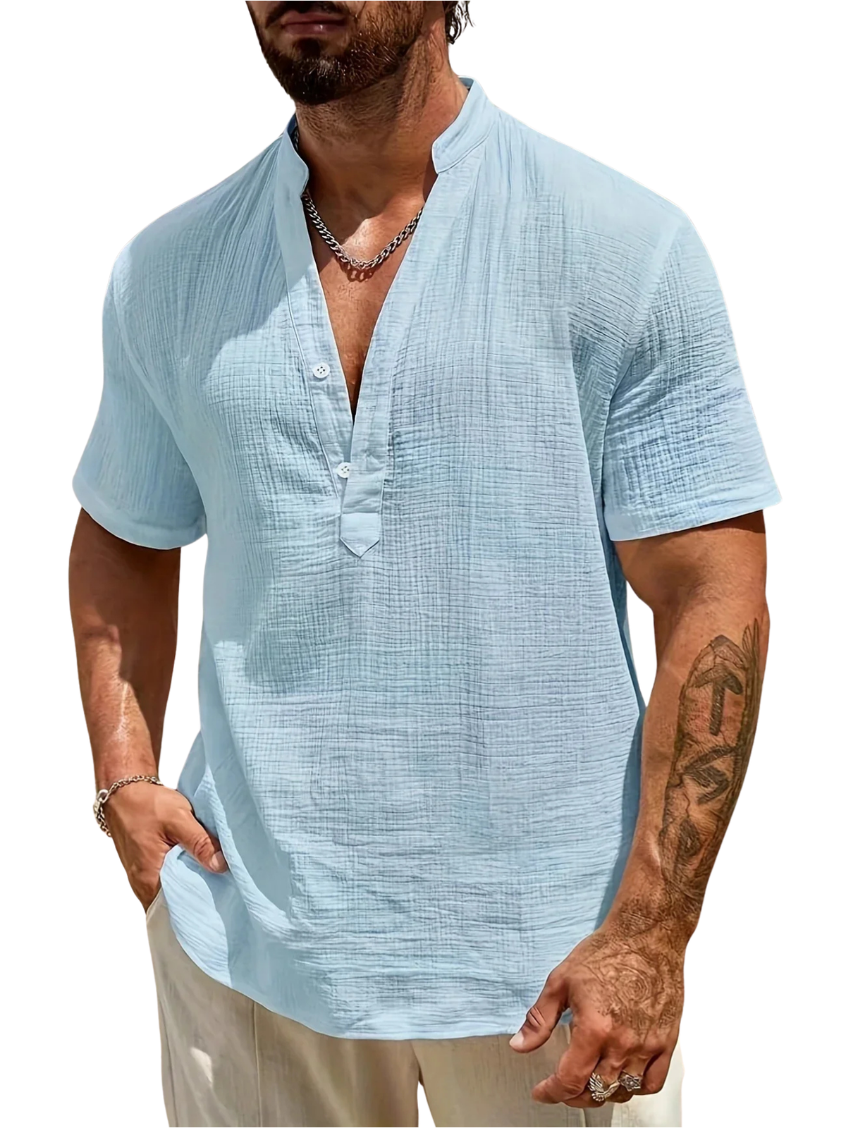 Siyaje | Chemise d’été élégante à col montant