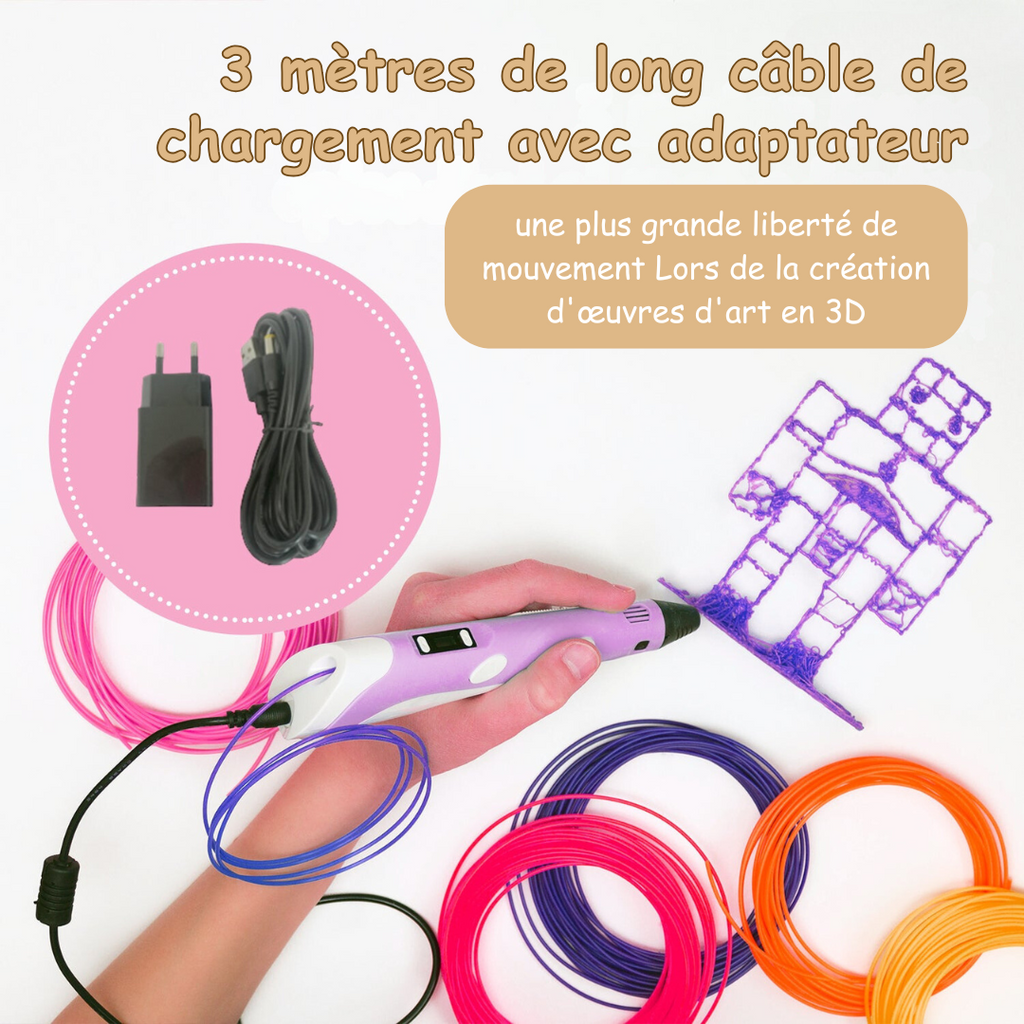 3D Pen | Observez votre petit artiste créer facilement de la magie colorée en 3D